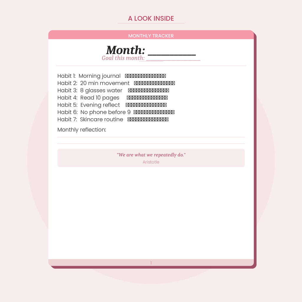 Monthly Habit Tracker — Build Better Habits for Women