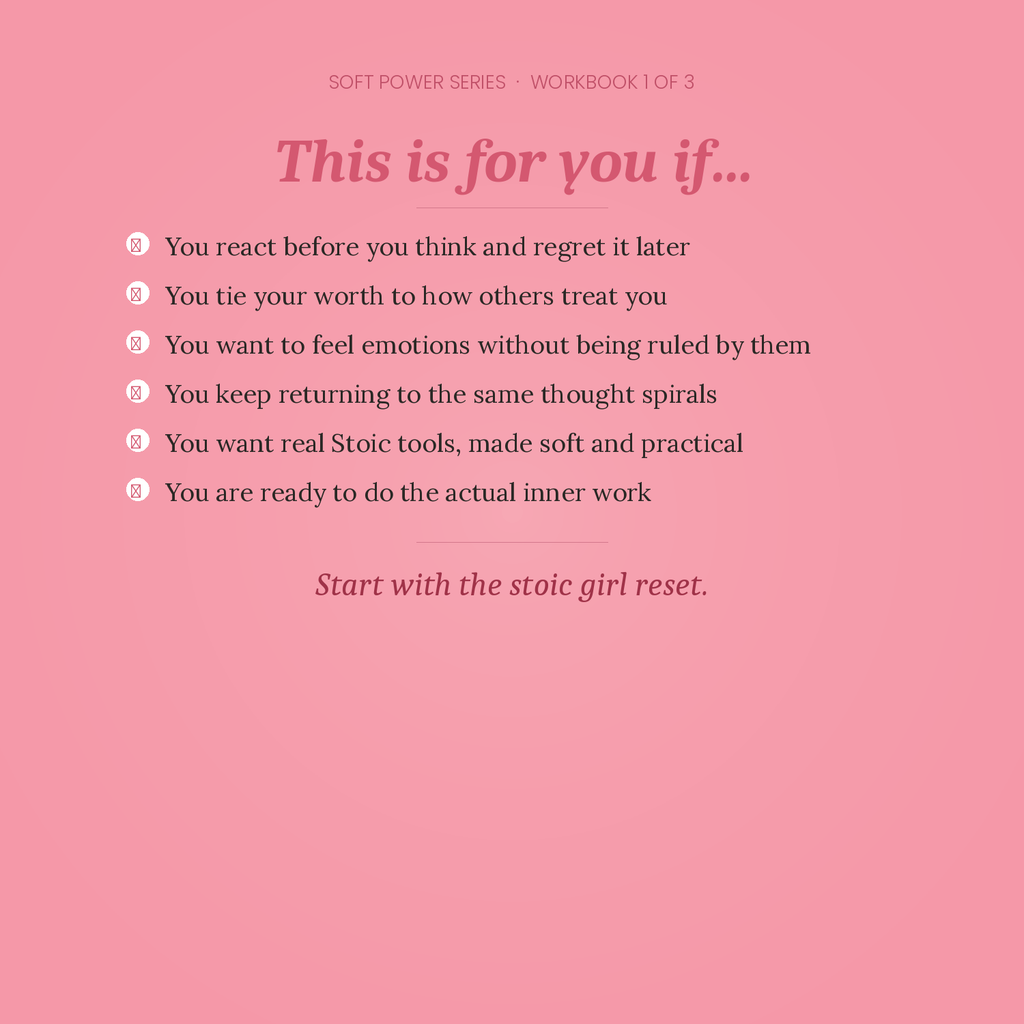 The Stoic Girl Reset — Workbook on Emotional Regulation, Self-Worth & Inner Peace