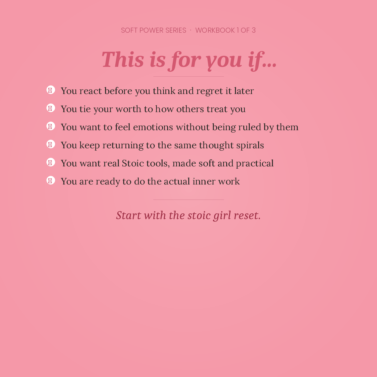 The Stoic Girl Reset — Workbook on Emotional Regulation, Self-Worth & Inner Peace