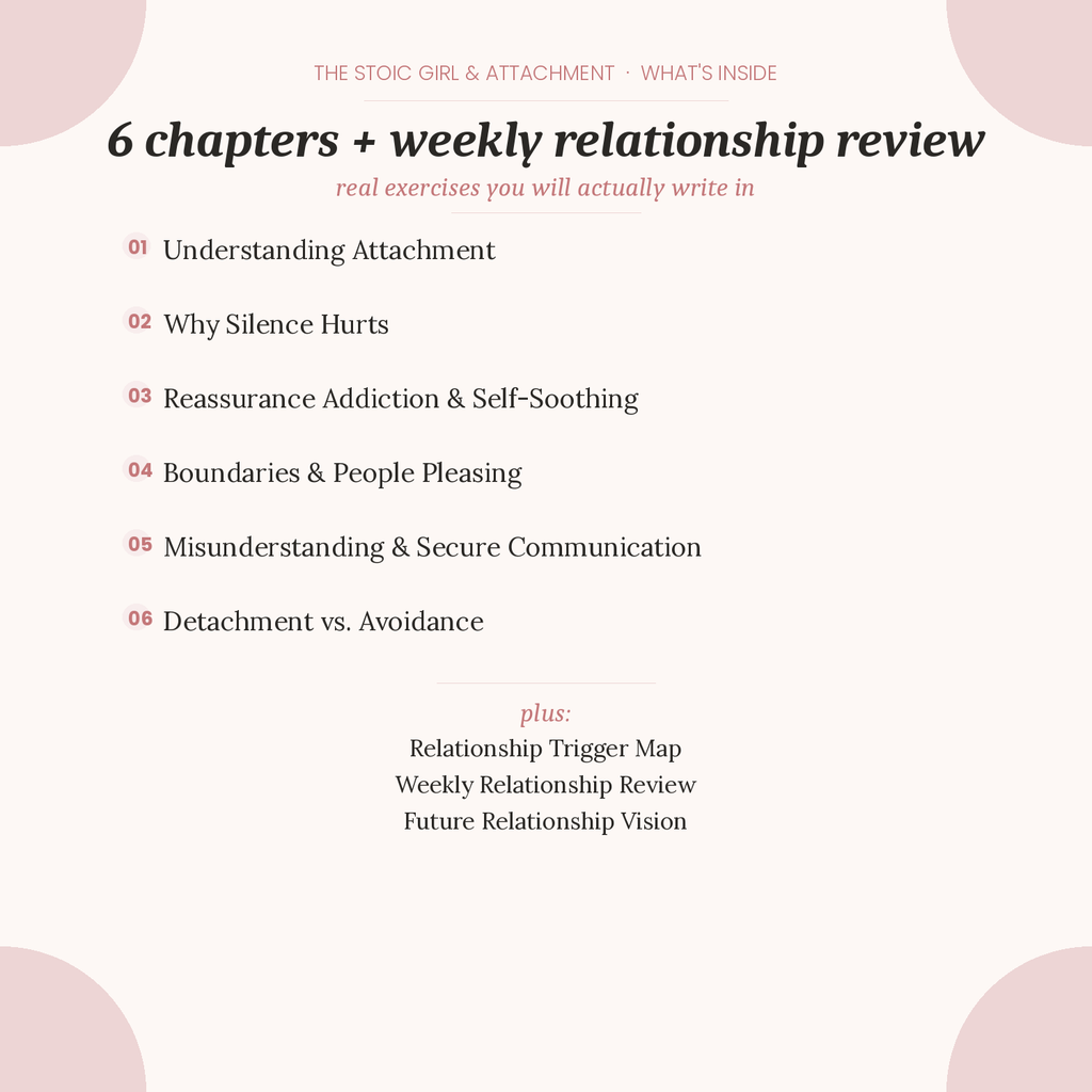 The Stoic Girl & Attachment — Workbook on Emotional Independence & Secure Relationships