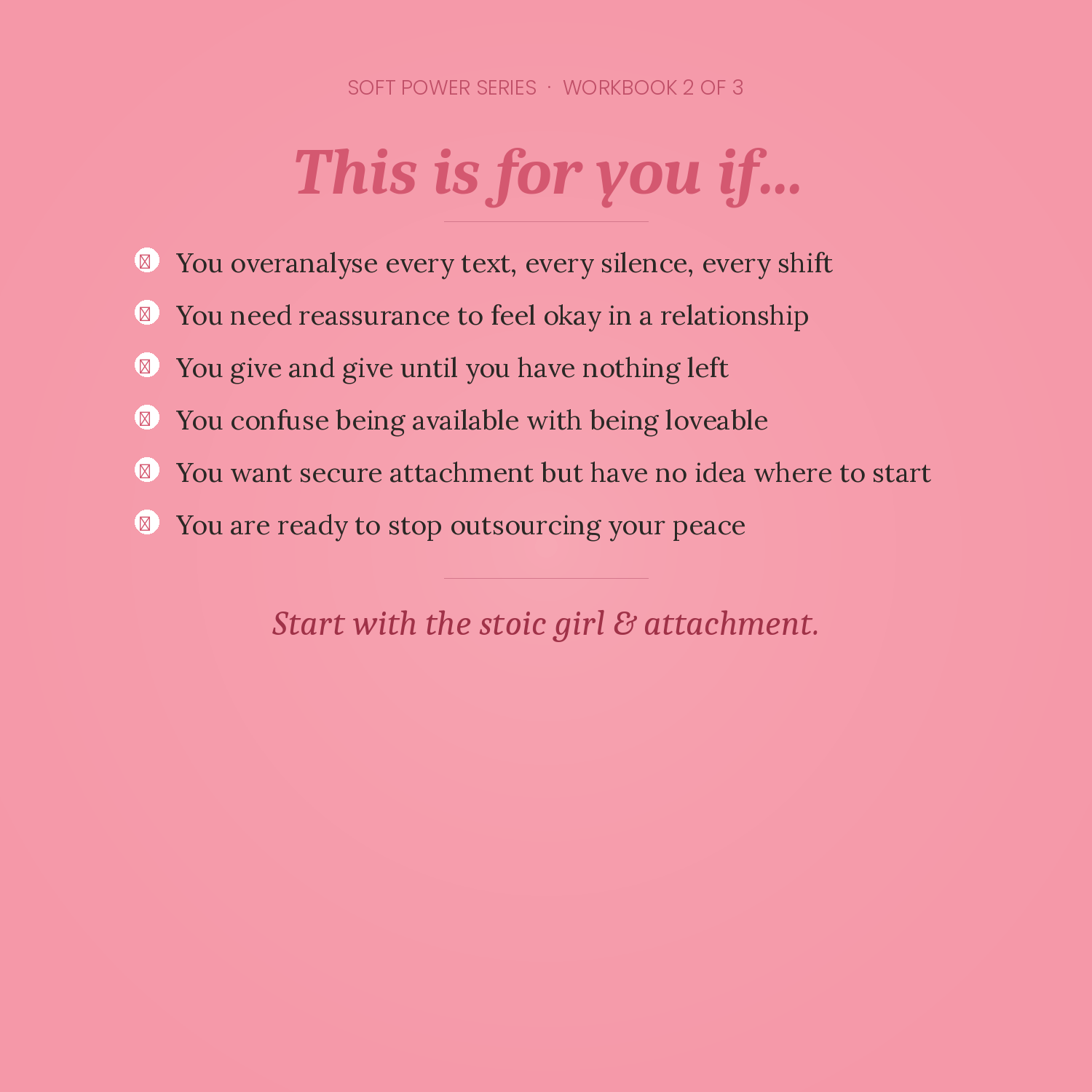 The Stoic Girl & Attachment — Workbook on Emotional Independence & Secure Relationships