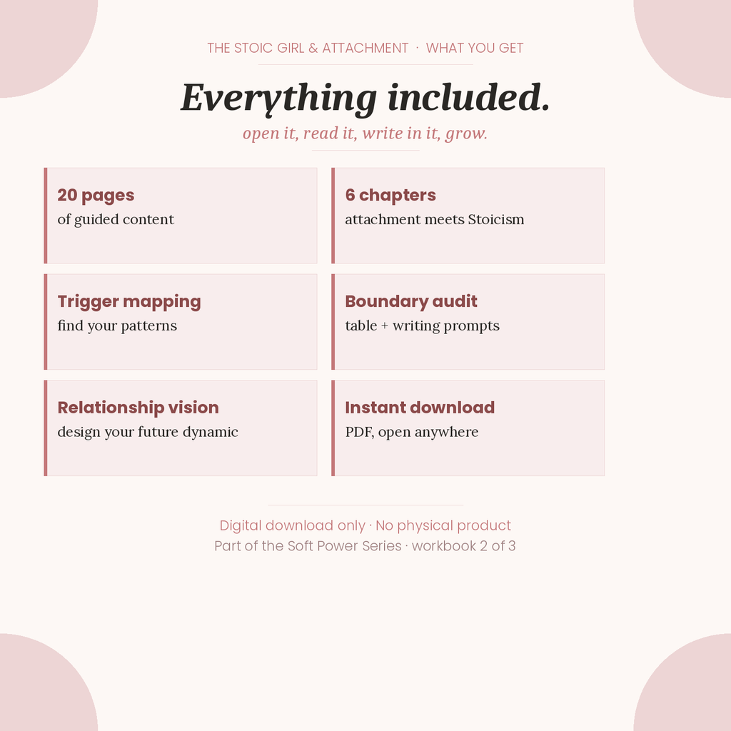 The Stoic Girl & Attachment — Workbook on Emotional Independence & Secure Relationships