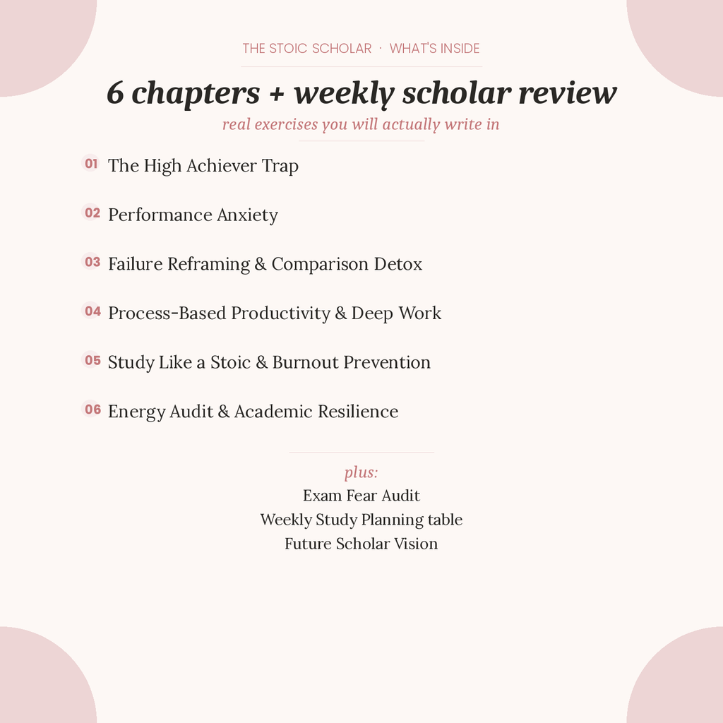 The Stoic Scholar — Workbook on Academic Excellence Without Anxiety or Self-Hatred