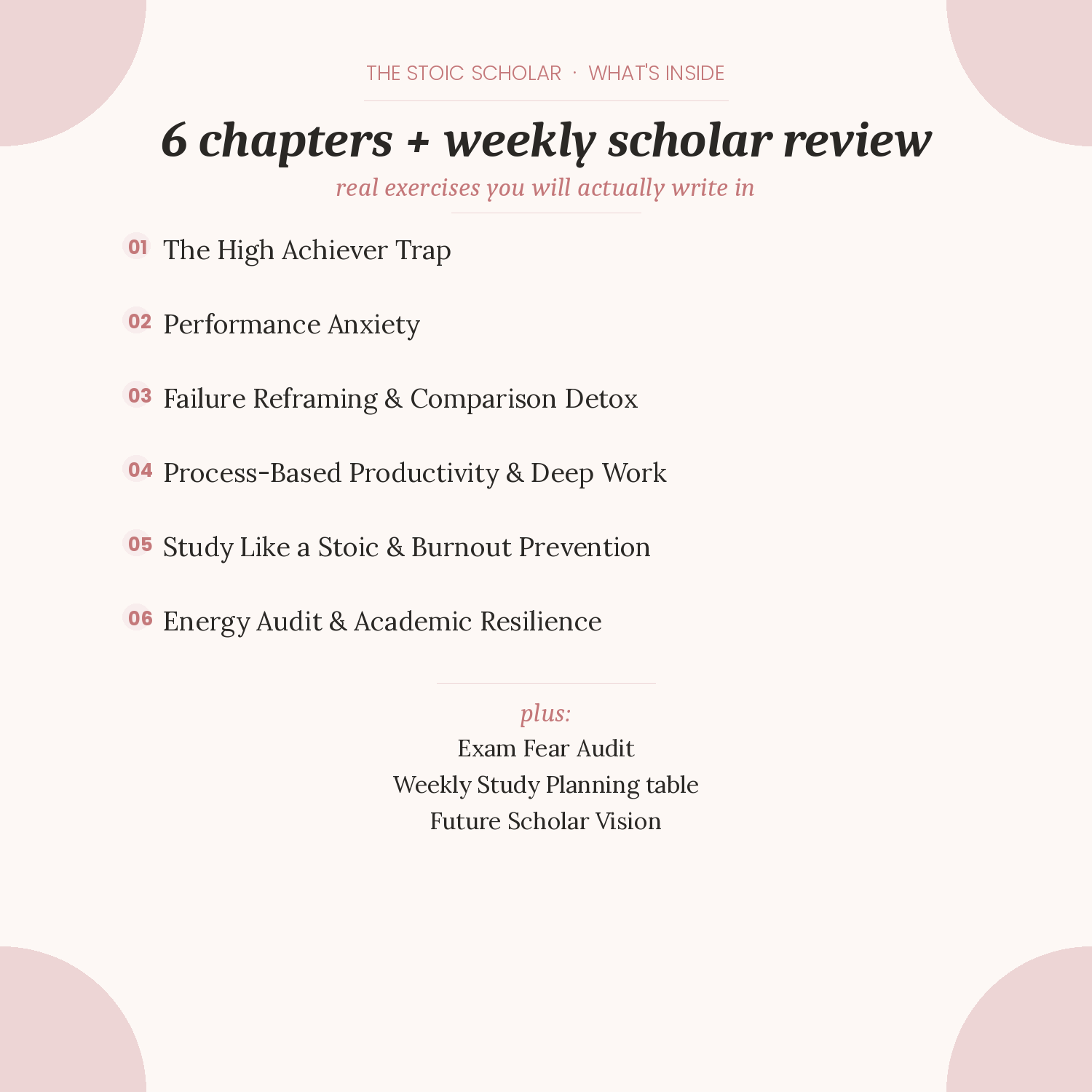 The Stoic Scholar — Workbook on Academic Excellence Without Anxiety or Self-Hatred
